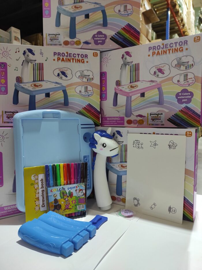 Escritorio de aprendizaje para niños unicornio azul