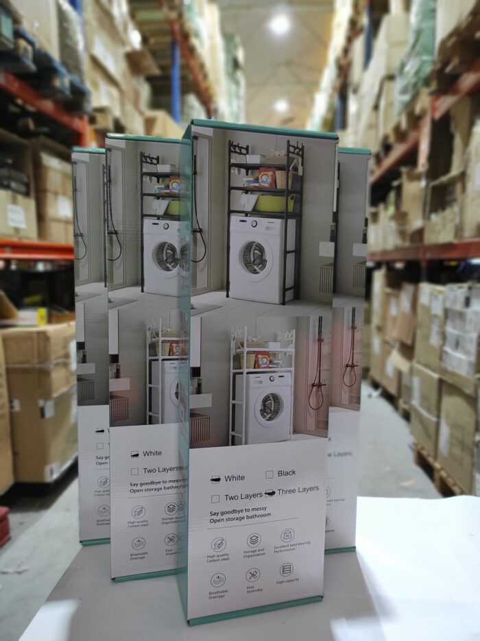 Estantería sobre Lavadora blanco