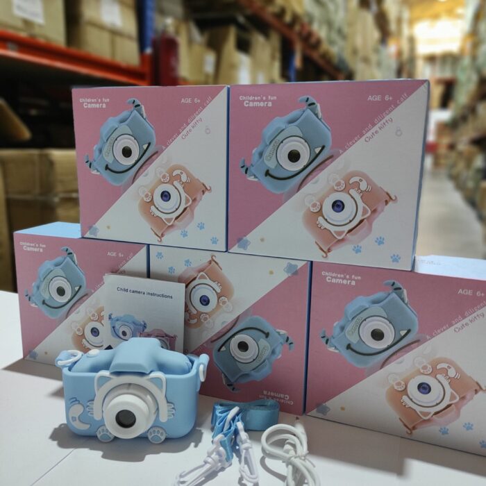 Cámara para Niños con Correa 1080P 2,0 Pulgadas Azul Gato