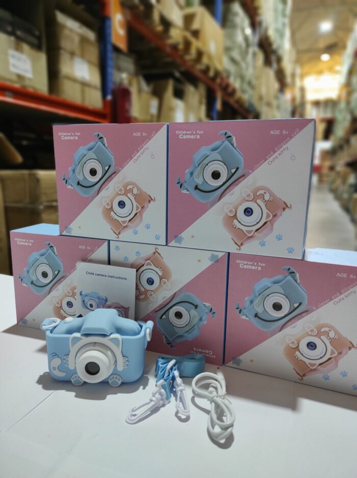Cámara para Niños con Correa 1080P 2,0 Pulgadas Azul Gato