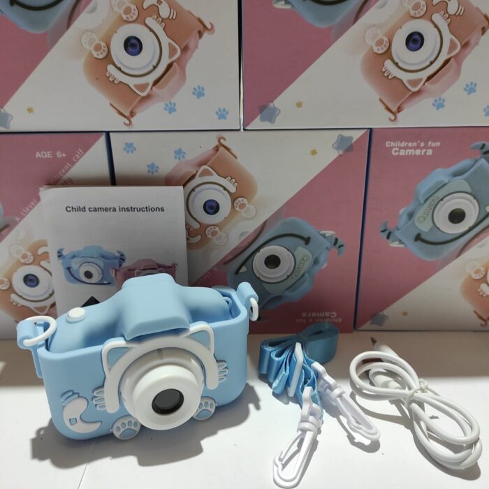 Cámara para Niños con Correa 1080P 2,0 Pulgadas Azul Gato