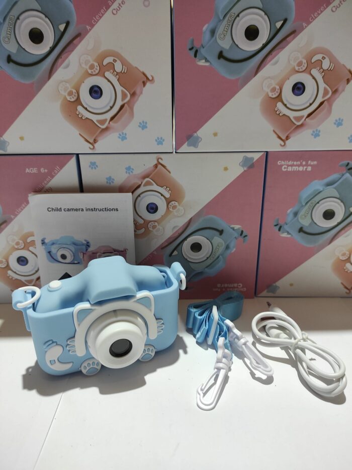 Cámara para Niños con Correa 1080P 2,0 Pulgadas Azul Gato