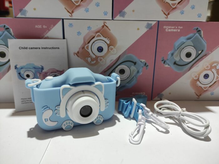 Cámara para Niños con Correa 1080P 2,0 Pulgadas Azul Gato