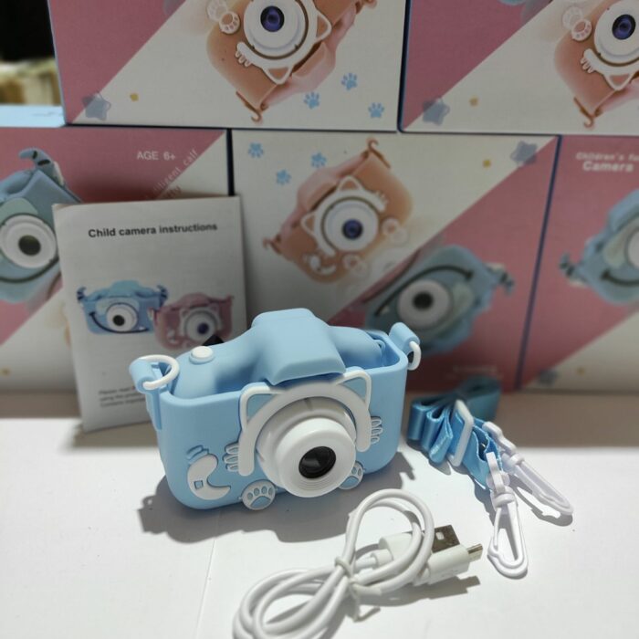 Cámara para Niños con Correa 1080P 2,0 Pulgadas Azul Gato