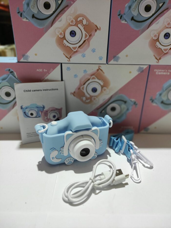 Cámara para Niños con Correa 1080P 2,0 Pulgadas Azul Gato
