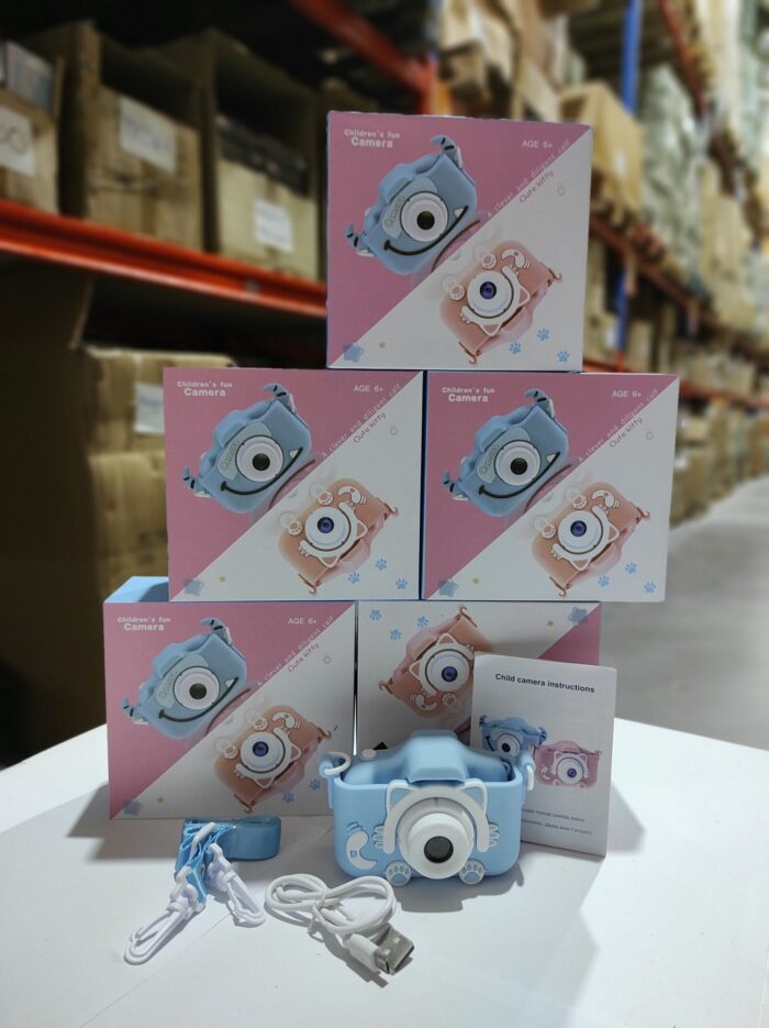Cámara para Niños con Correa 1080P 2,0 Pulgadas Azul Gato