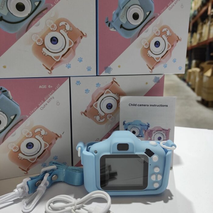 Cámara para Niños con Correa 1080P 2,0 Pulgadas Azul Gato