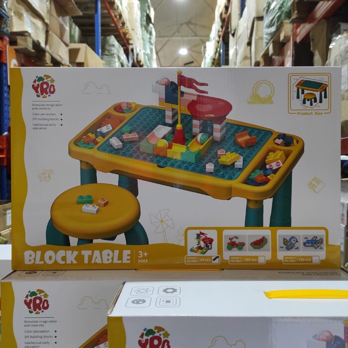 Juego de mesa y silla con bloques de construcion 63 pcs
