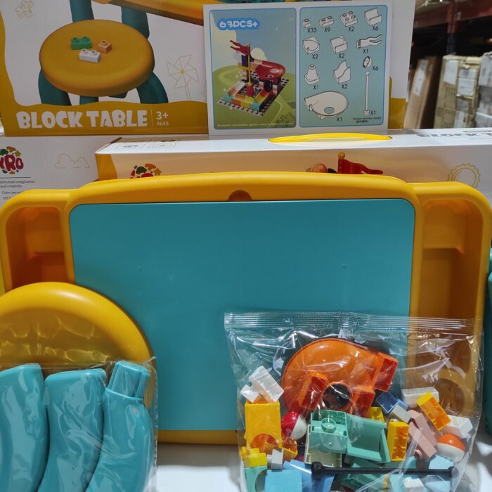 Juego de mesa y silla con bloques de construcion 63 pcs