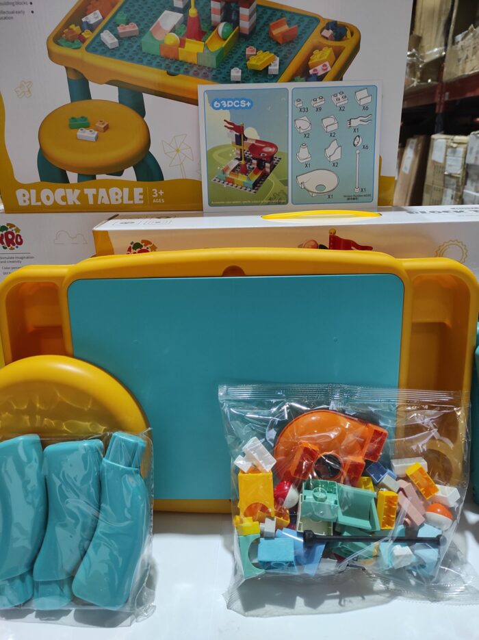 Juego de mesa y silla con bloques de construcion 63 pcs