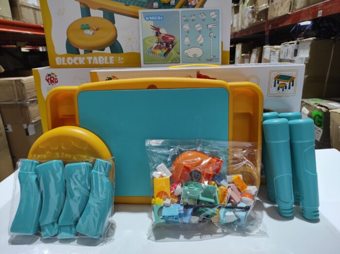 Juego de mesa y silla con bloques de construcion 63 pcs