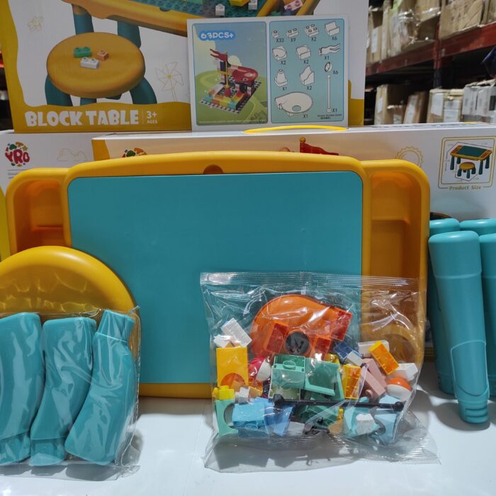 Juego de mesa y silla con bloques de construcion 63 pcs
