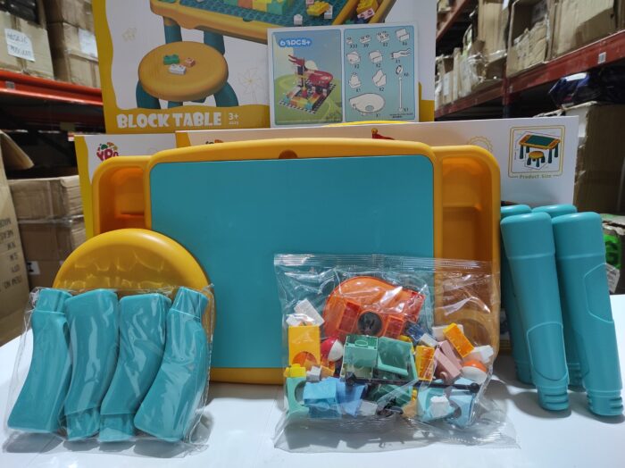 Juego de mesa y silla con bloques de construcion 63 pcs