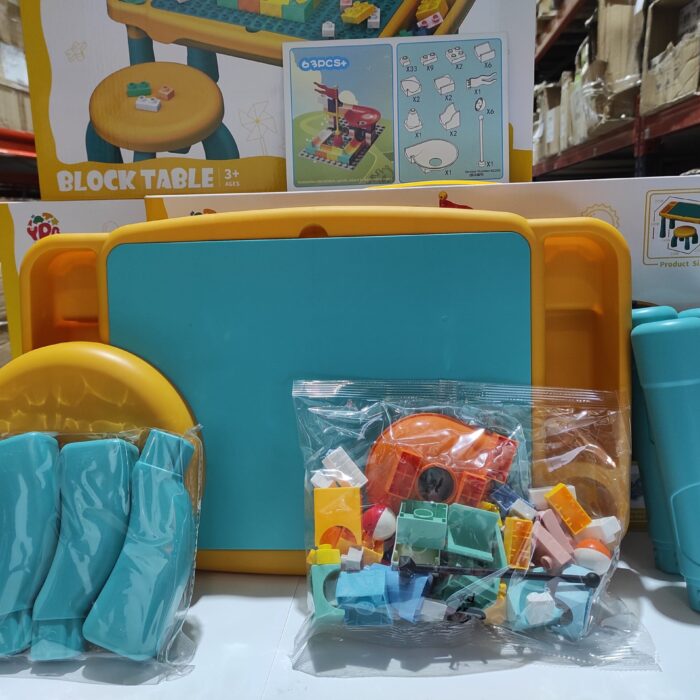 Juego de mesa y silla con bloques de construcion 63 pcs