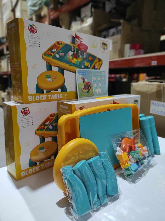 Juego de mesa y silla con bloques de construcion 63 pcs