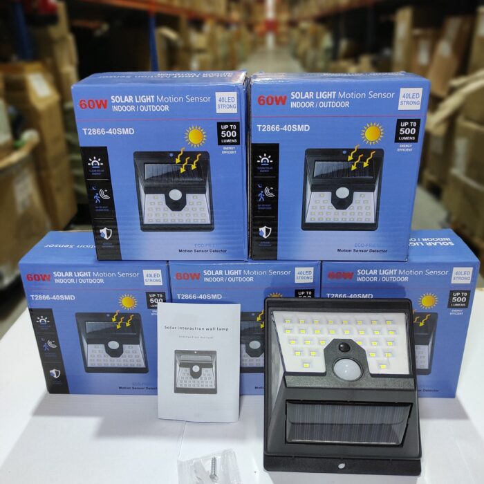 Aplique luz solar con sensor 40 LED Strong