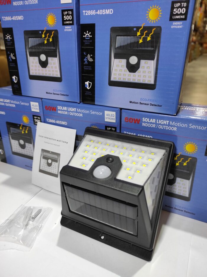Aplique luz solar con sensor 40 LED Strong