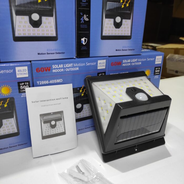 Aplique luz solar con sensor 40 LED Strong