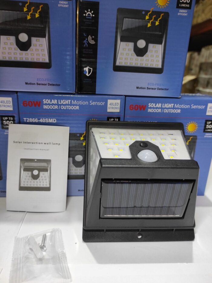 Aplique luz solar con sensor 40 LED Strong