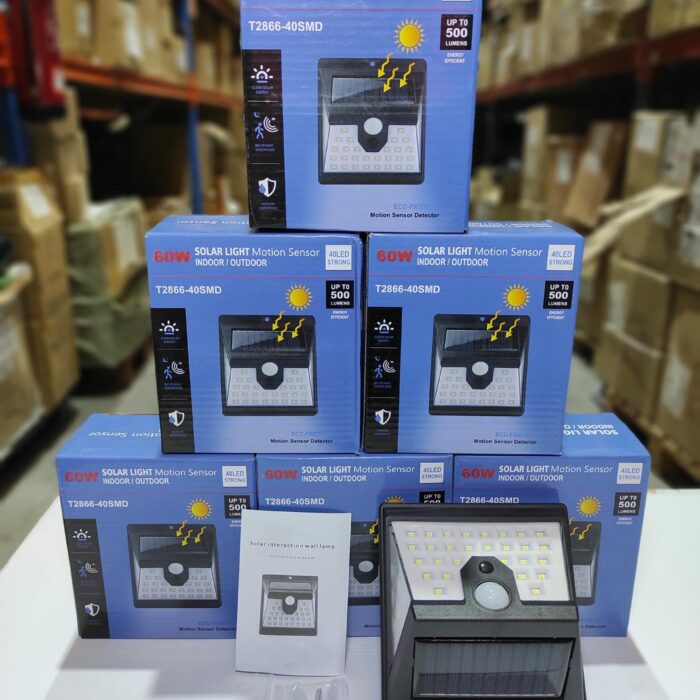 Aplique luz solar con sensor 40 LED Strong