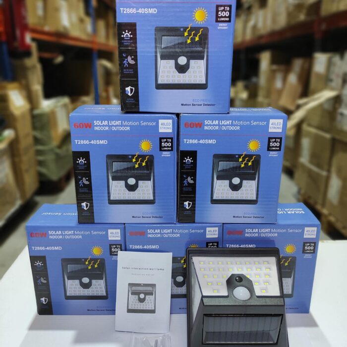 Aplique luz solar con sensor 40 LED Strong