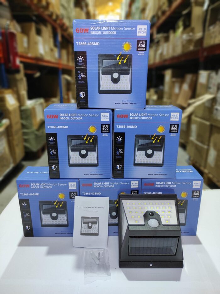 Aplique luz solar con sensor 40 LED Strong