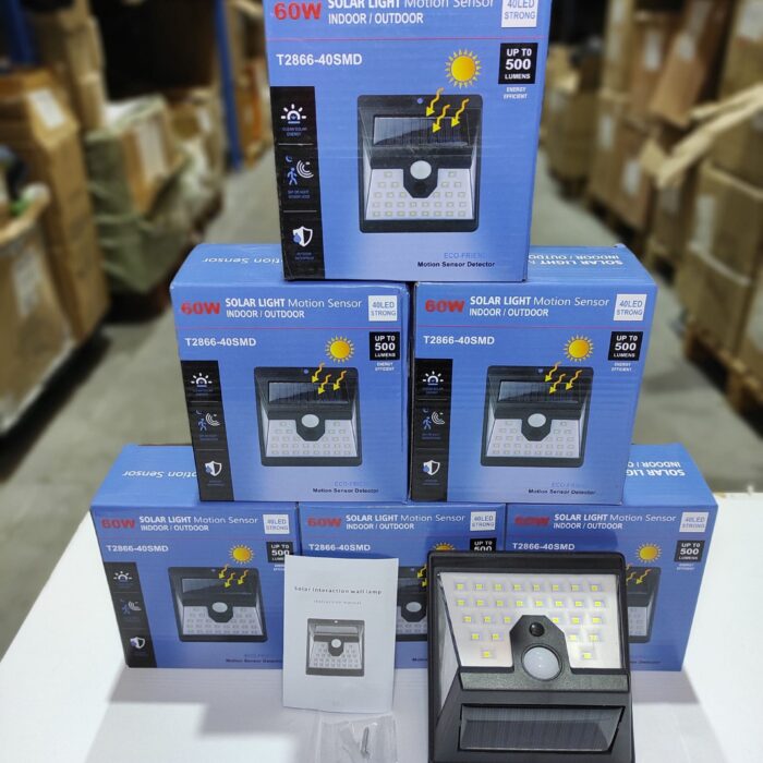 Aplique luz solar con sensor 40 LED Strong