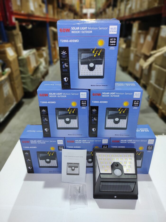 Aplique luz solar con sensor 40 LED Strong