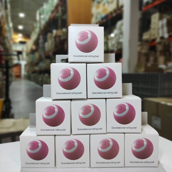 Bola de juguete interactivo para gatos rosa