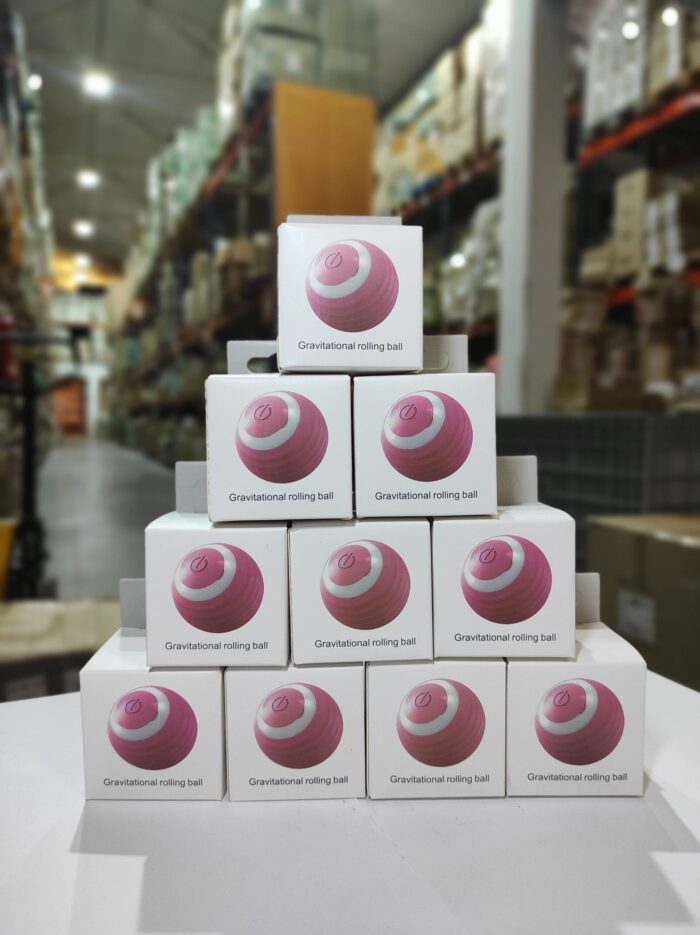 Bola de juguete interactivo para gatos rosa
