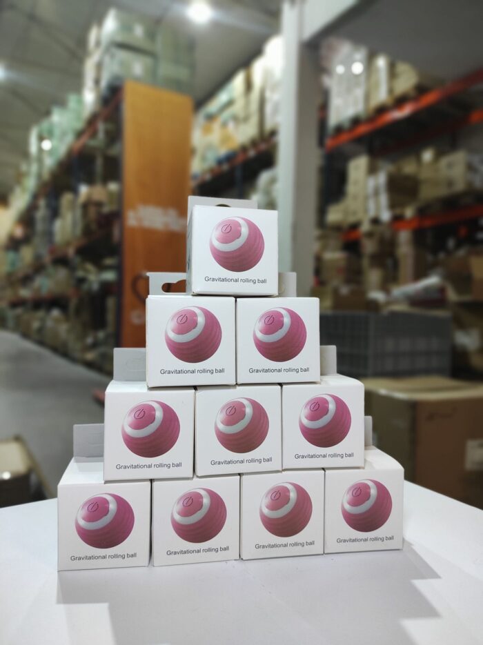 Bola de juguete interactivo para gatos rosa