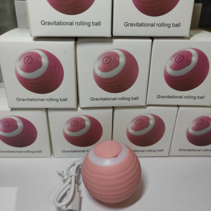 Bola de juguete interactivo para gatos rosa