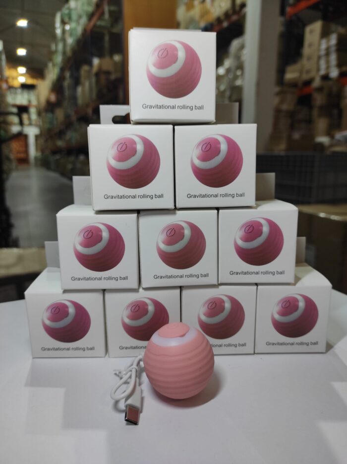 Bola de juguete interactivo para gatos rosa