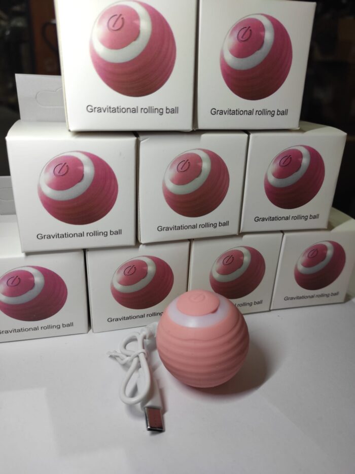 Bola de juguete interactivo para gatos rosa