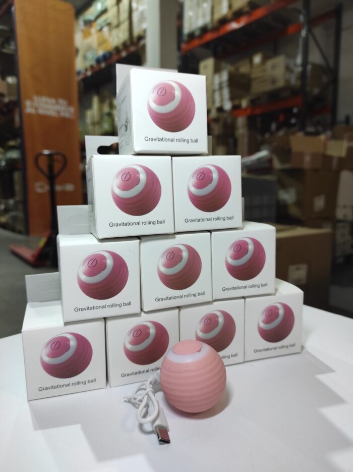 Bola de juguete interactivo para gatos rosa
