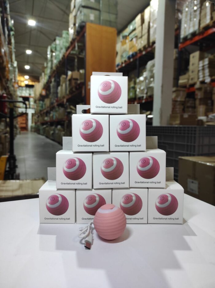 Bola de juguete interactivo para gatos rosa