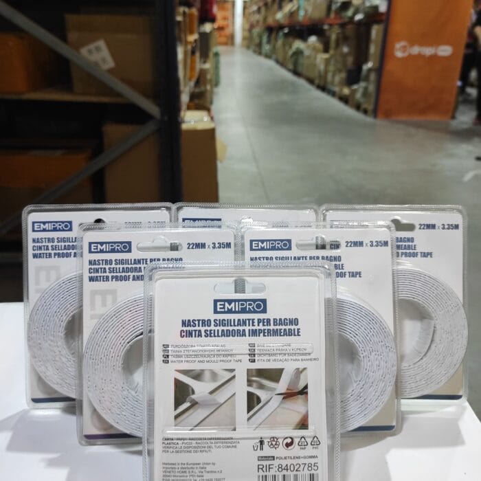 Cinta de sellado autoadhesiva para cocina y baño 22mmx3.35m