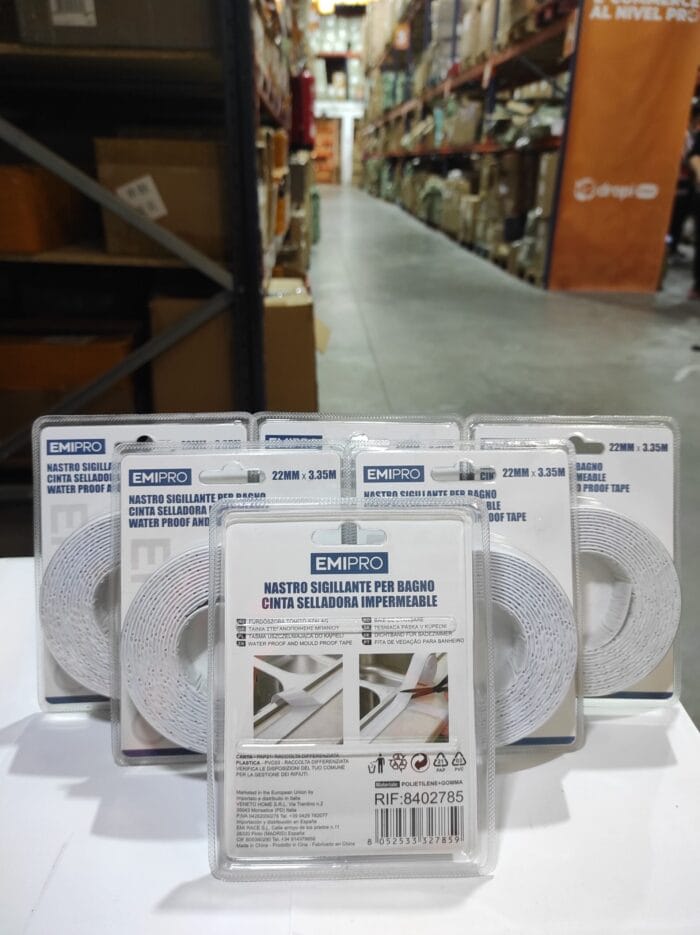Cinta de sellado autoadhesiva para cocina y baño 22mmx3.35m