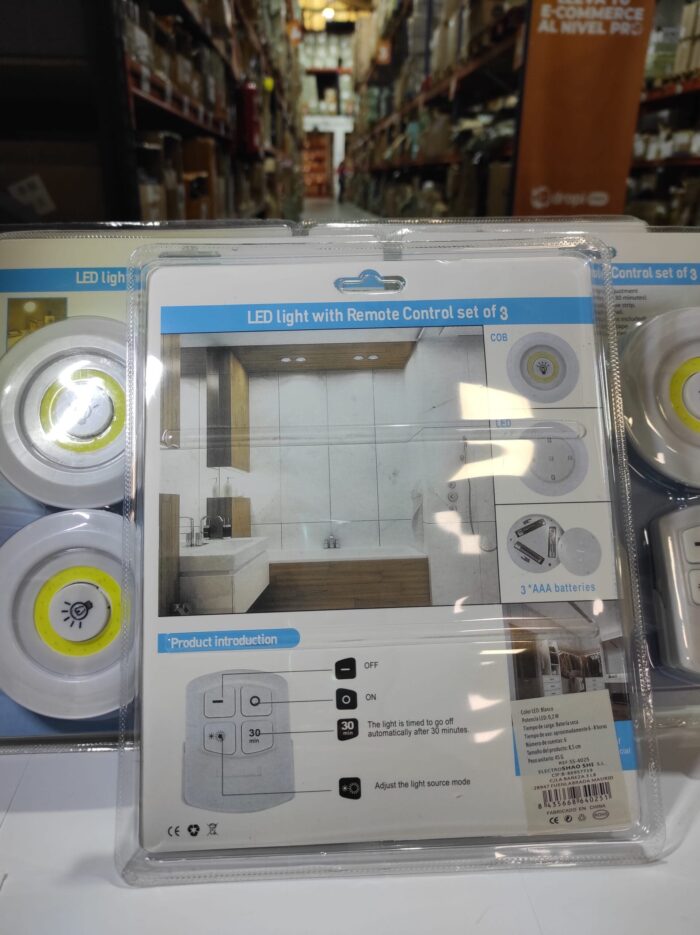 Luces LED inalámbricas x3 con mando