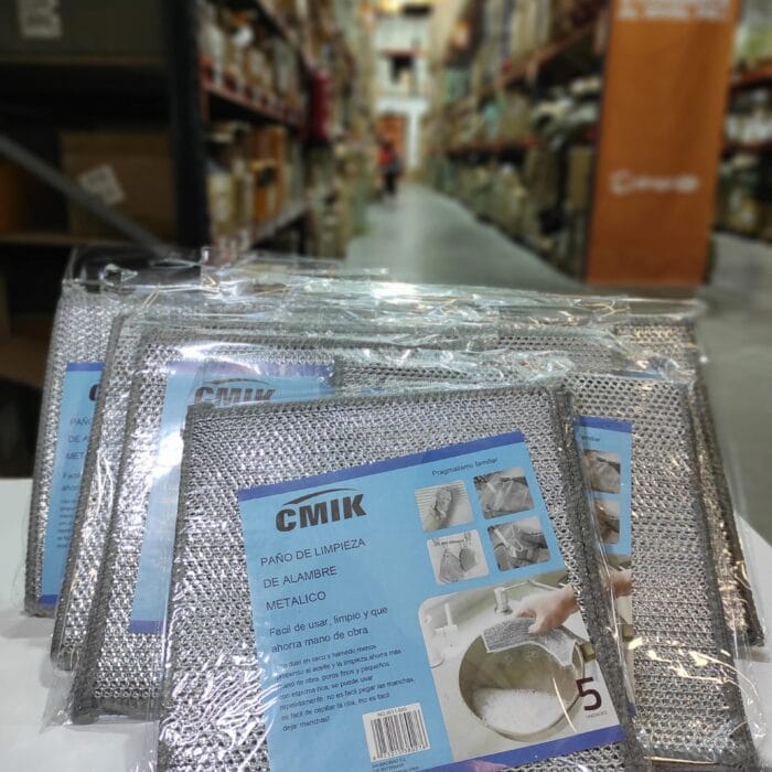 Pack 5 paño de limpieza de malla de alambre