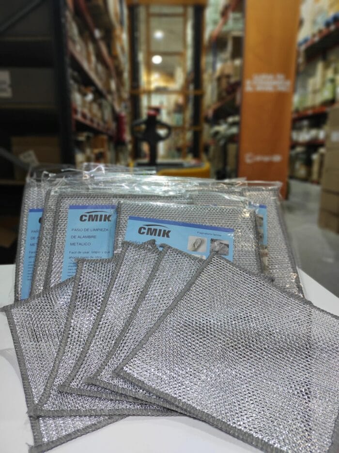 Pack 5 paño de limpieza de malla de alambre