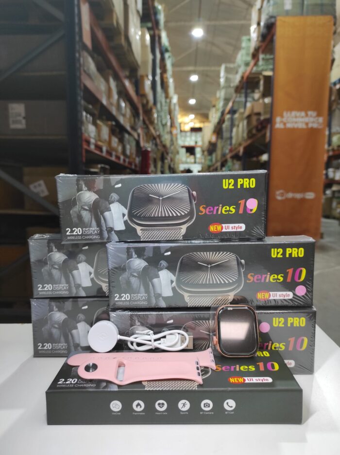 Smartwatch serie 10 con pantalla 2.2 pulgadas rosa