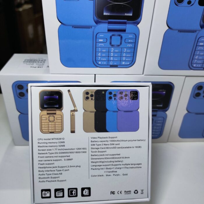 Teléfono plegable con doble pantalla  i16 Pro negro
