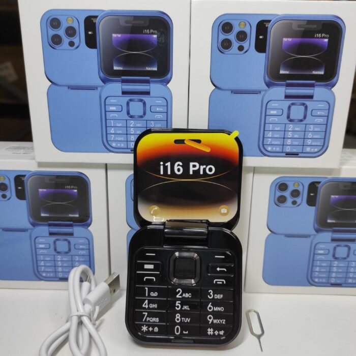 Teléfono plegable con doble pantalla  i16 Pro negro