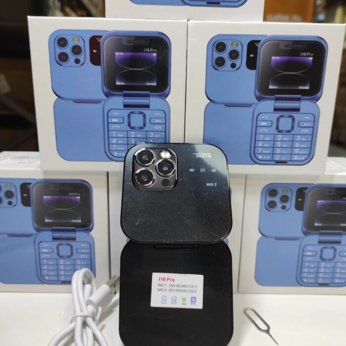 Teléfono plegable con doble pantalla  i16 Pro negro