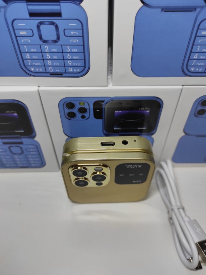 Teléfono plegable con doble pantalla  i16 Pro oro