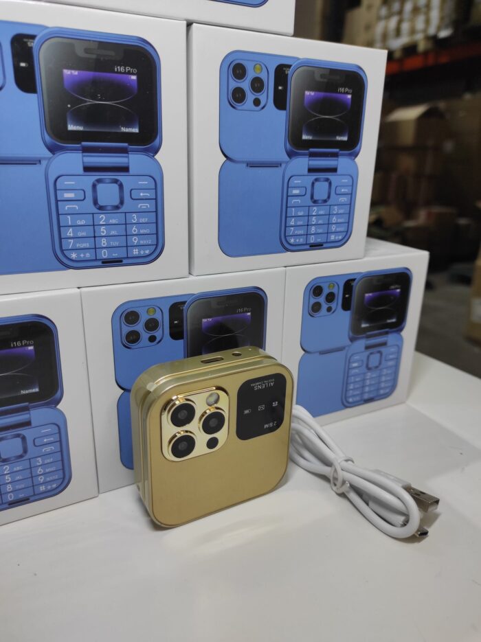 Teléfono plegable con doble pantalla  i16 Pro oro