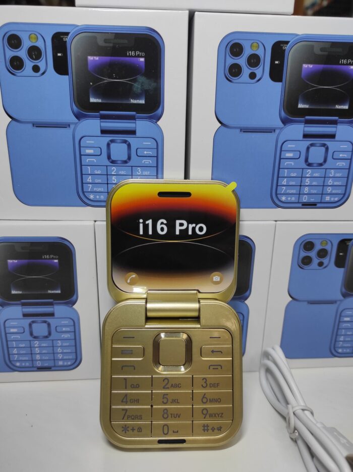 Teléfono plegable con doble pantalla  i16 Pro oro