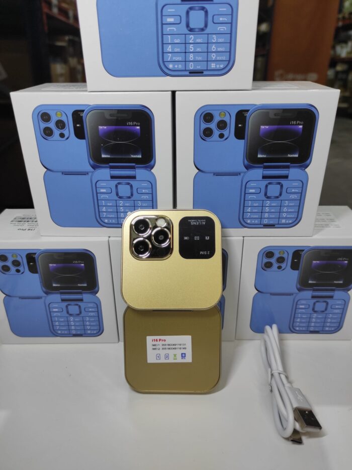 Teléfono plegable con doble pantalla  i16 Pro oro