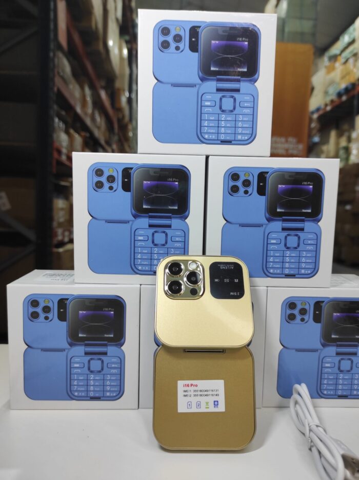 Teléfono plegable con doble pantalla  i16 Pro oro
